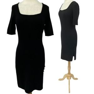 St. John Black Knit Mini Dress